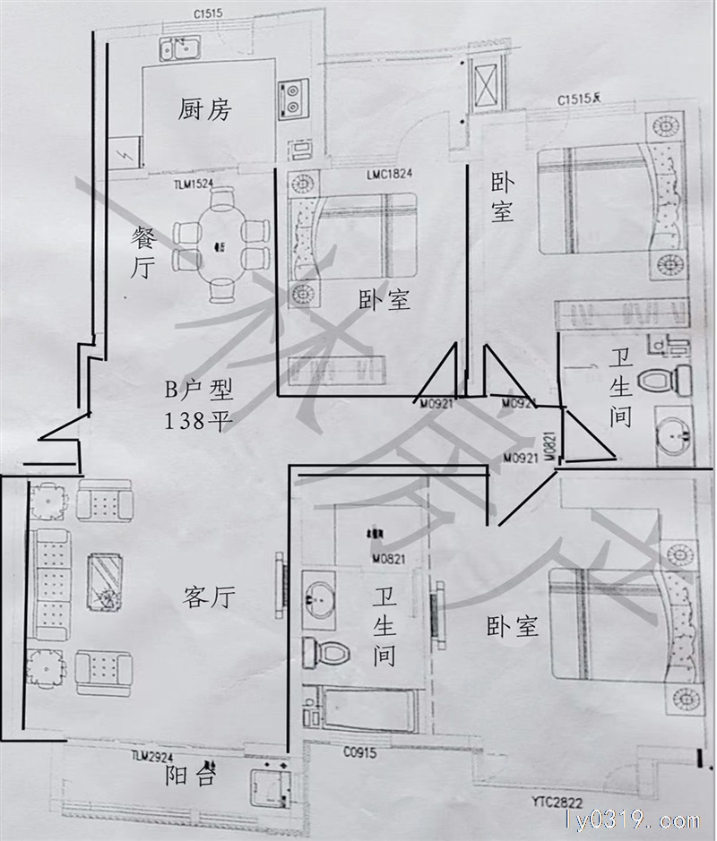 出售唐尧花园三室